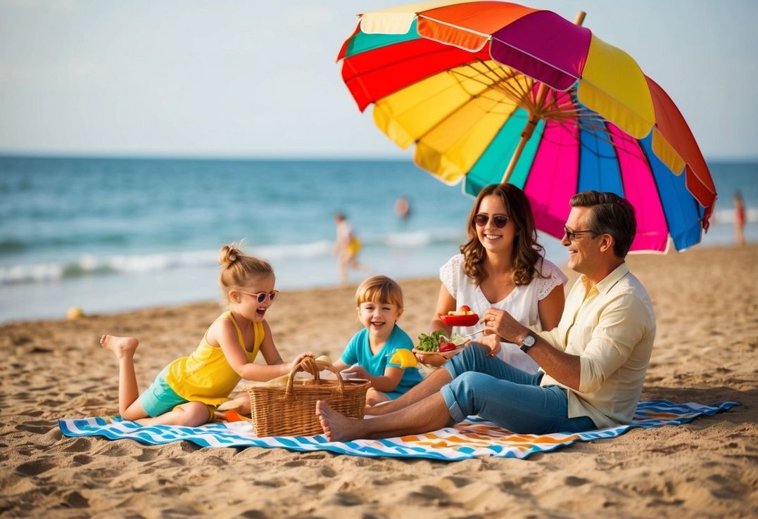 Familie på stranden